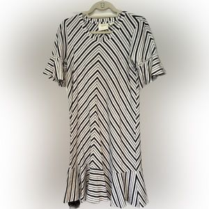 Maeve by Anthropologie Striped Dress with 3/4 sleeves Size Small